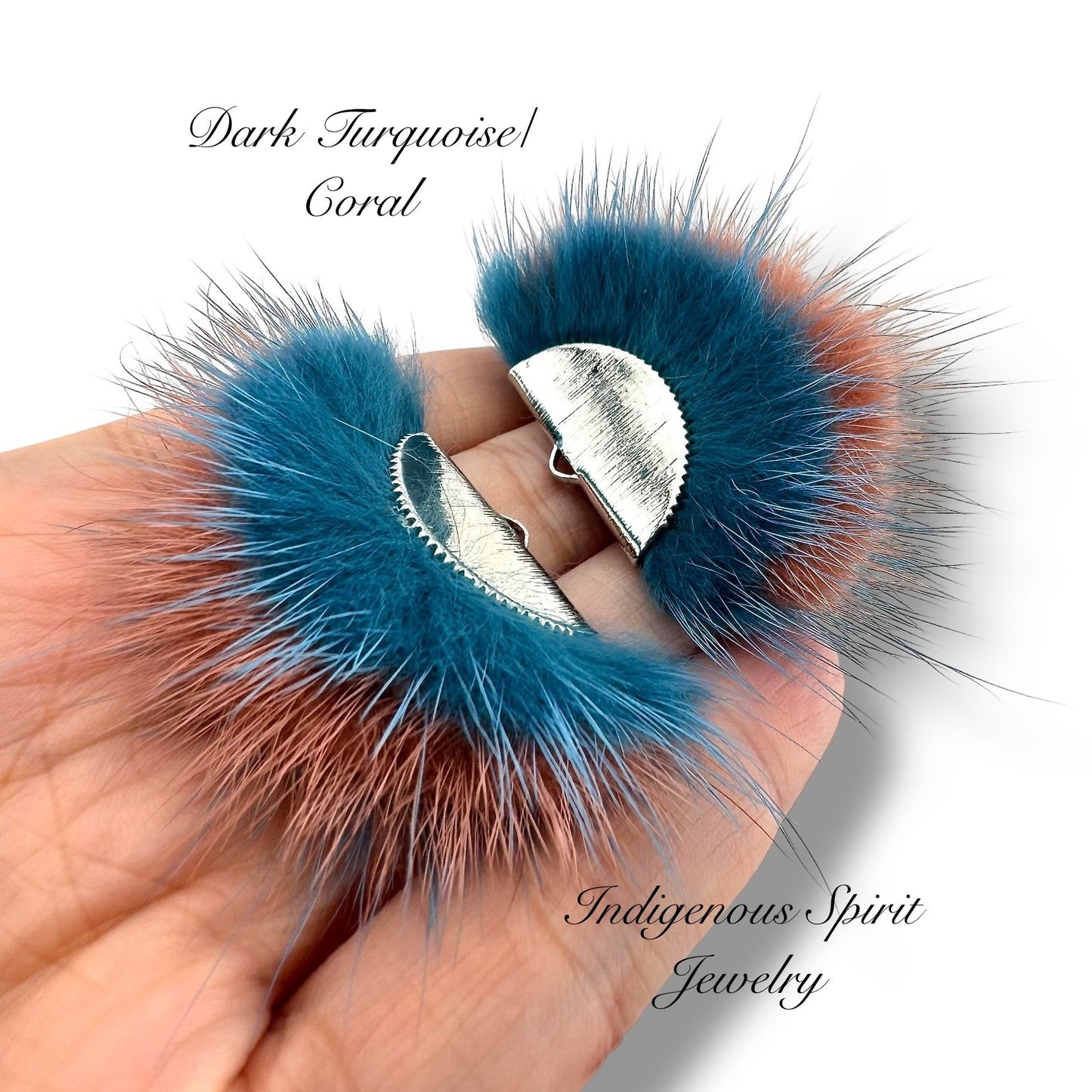 Silver Plated Mink Fur Connector Pieces - 17 Colours!