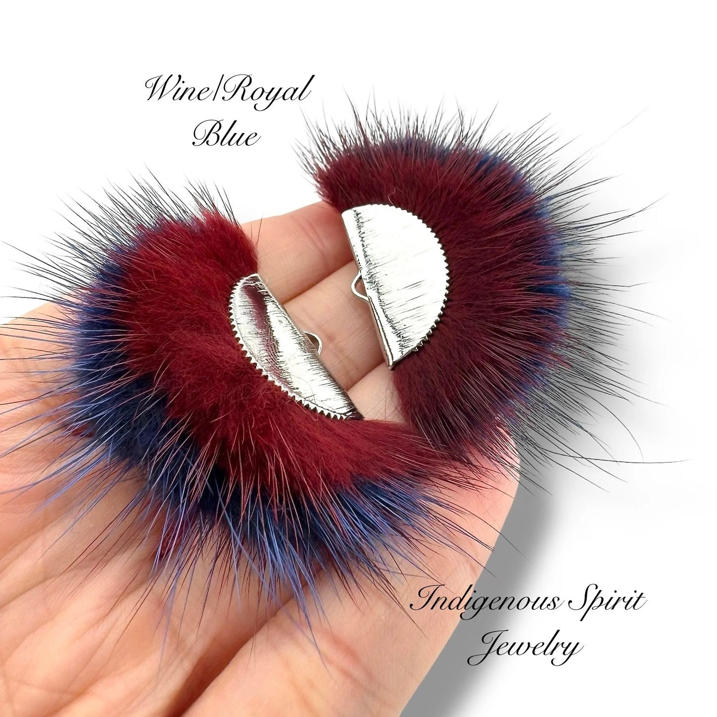 Silver Plated Mink Fur Connector Pieces - 17 Colours!