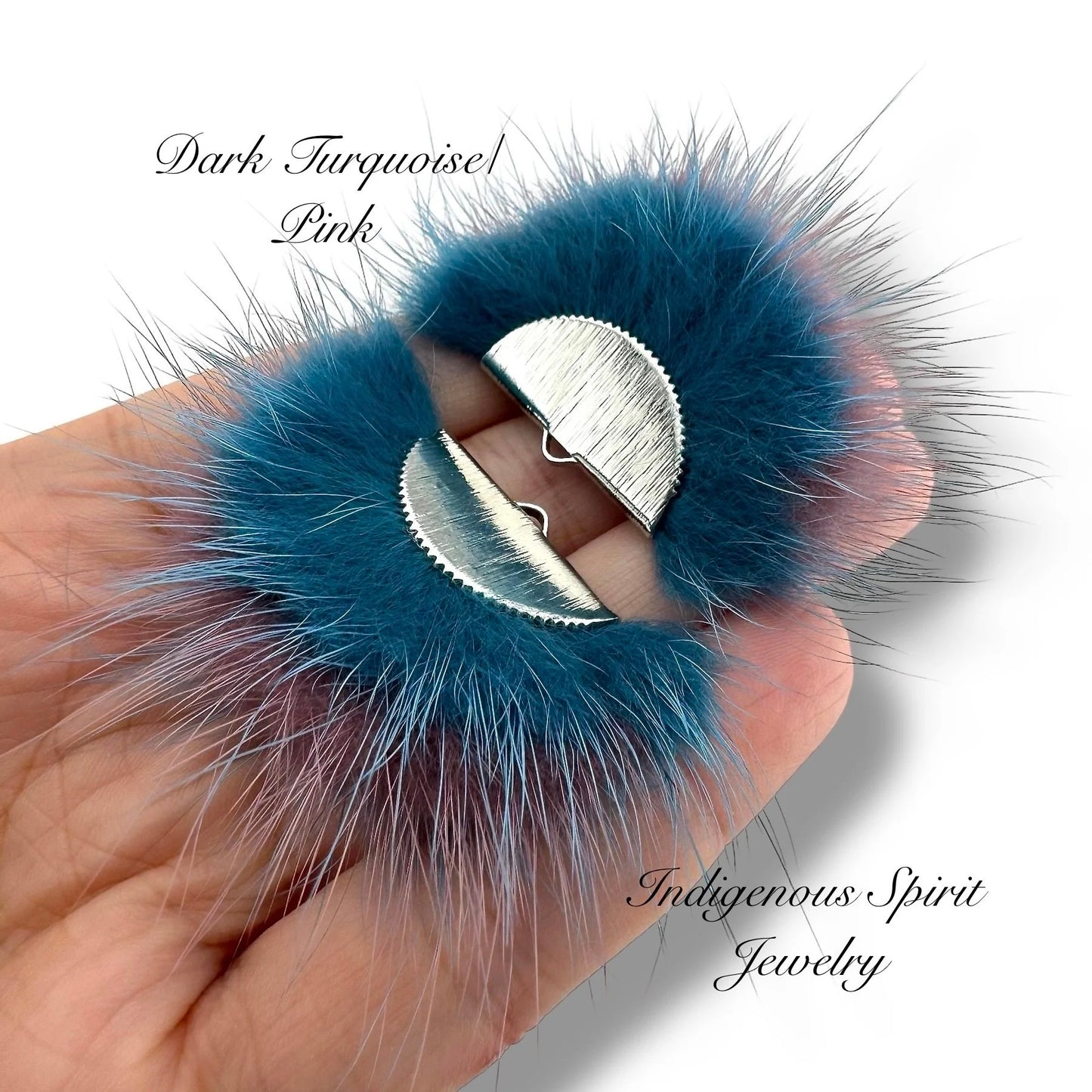 Silver Plated Mink Fur Connector Pieces - 17 Colours!