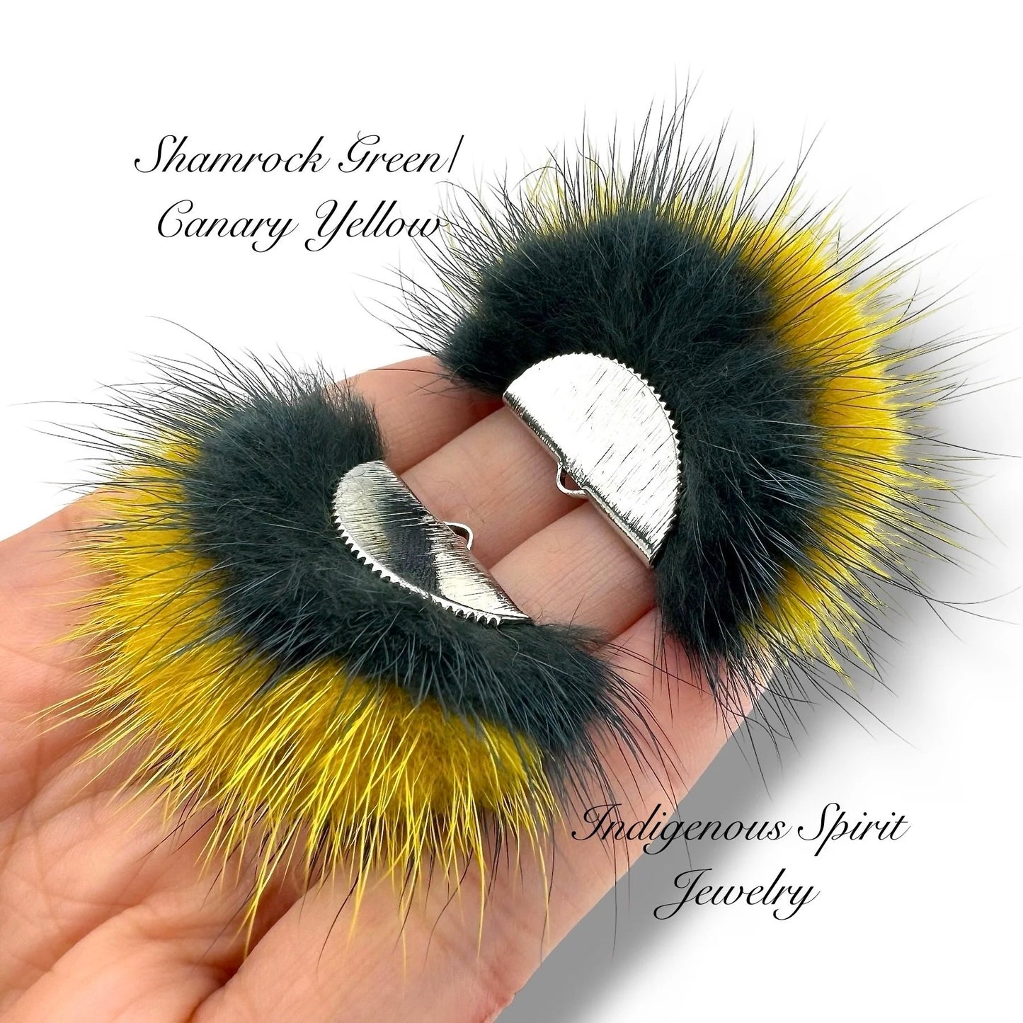 Silver Plated Mink Fur Connector Pieces - 17 Colours!