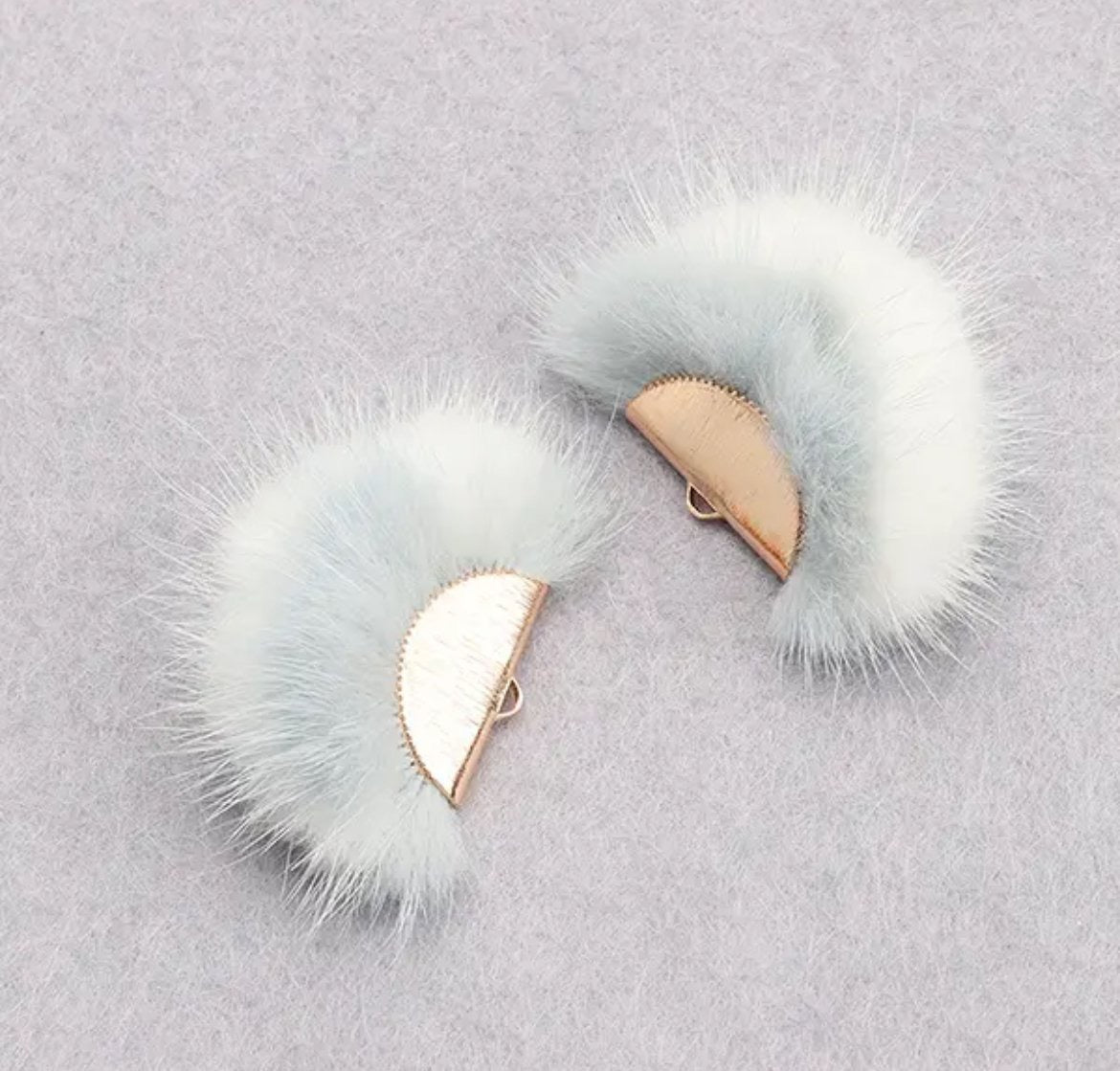 Gold Plated Mink Fur Connector Pieces - 17 Colours!