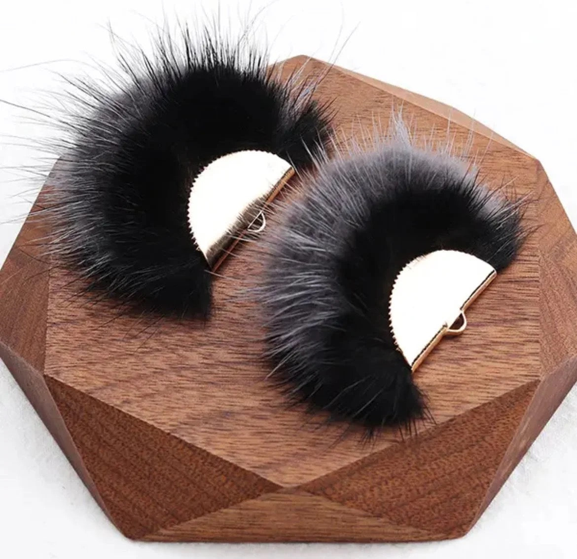 Gold Plated Mink Fur Connector Pieces - 17 Colours!