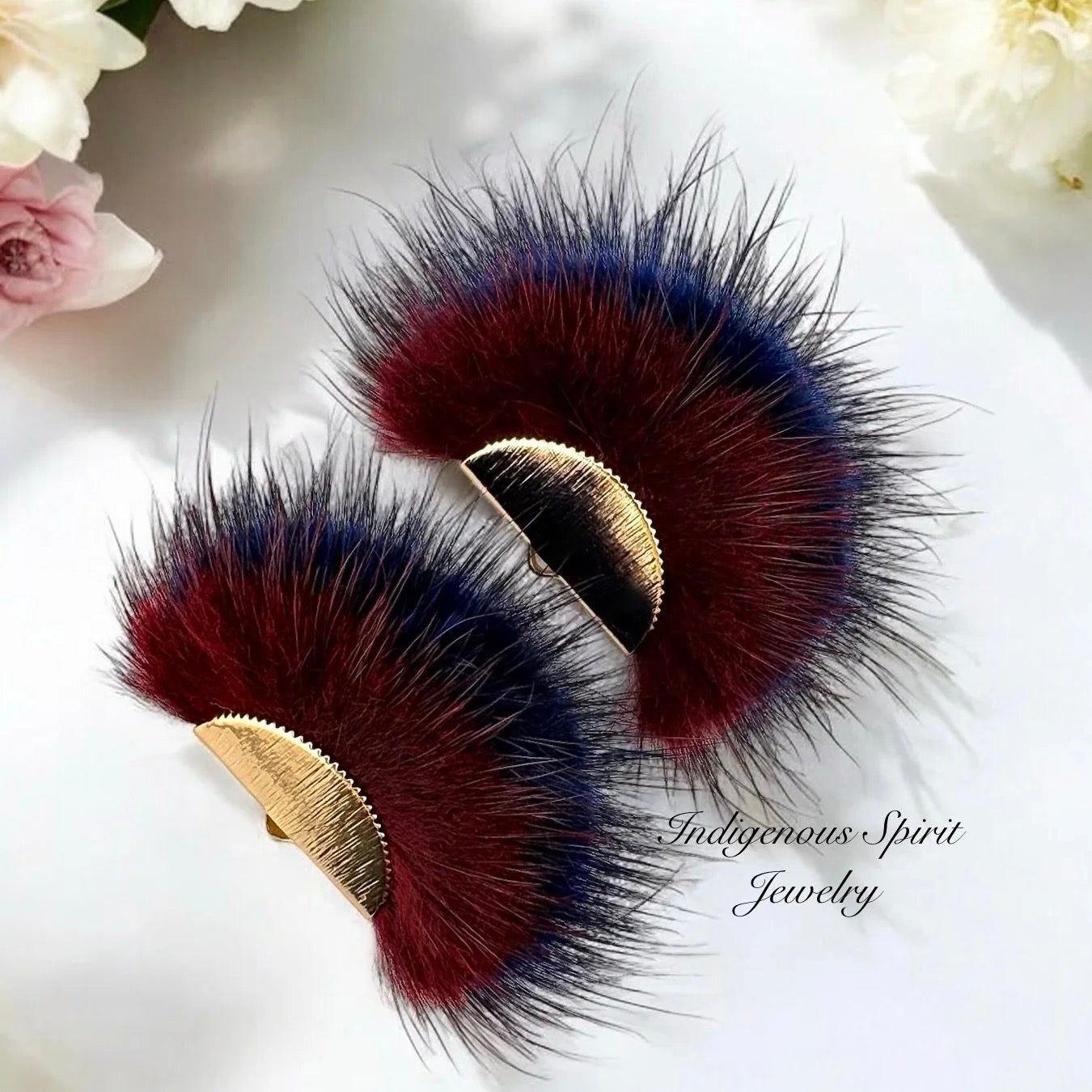 Gold Plated Mink Fur Connector Pieces - 17 Colours!