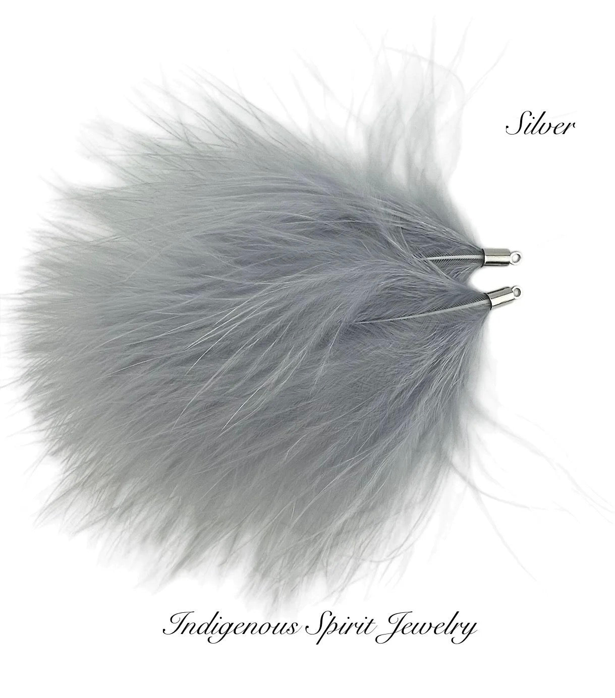Silver Base Ostrich Feather Connectors