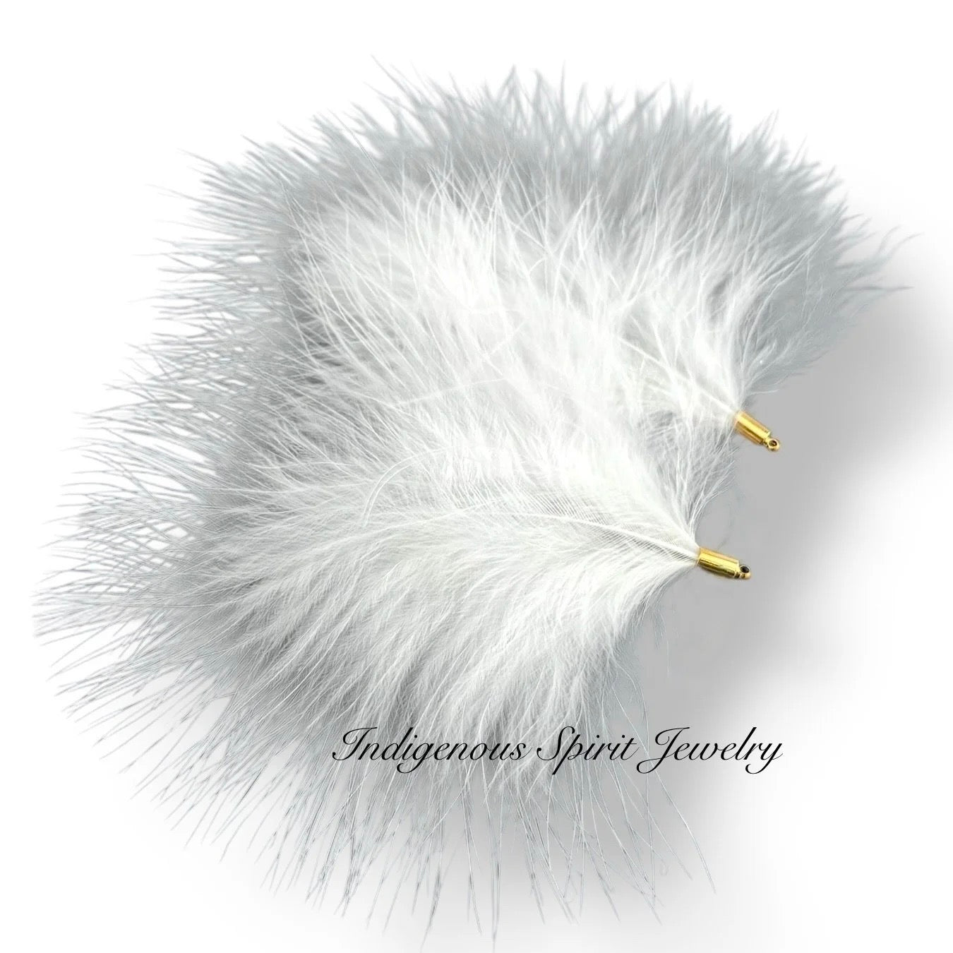 Gold Base Ostrich Feather Connectors