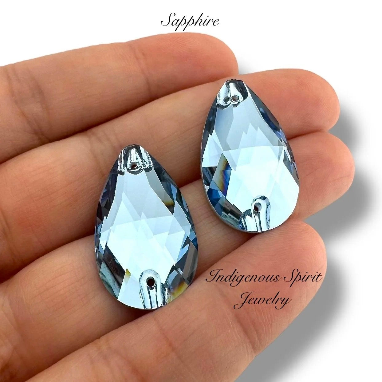 COLLECTION - 17mm x 28mm Teardrop K9 Crystal Sew-on Cabochons