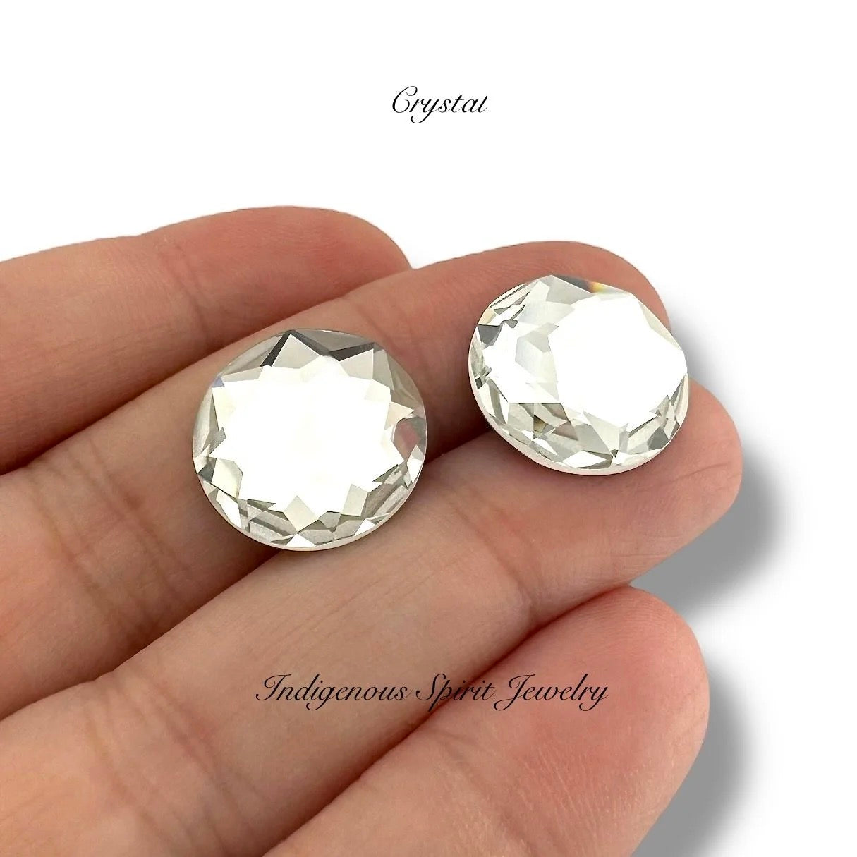 COLLECTION - 16mm Circle Flower Cut K9 Crystal Cabochons