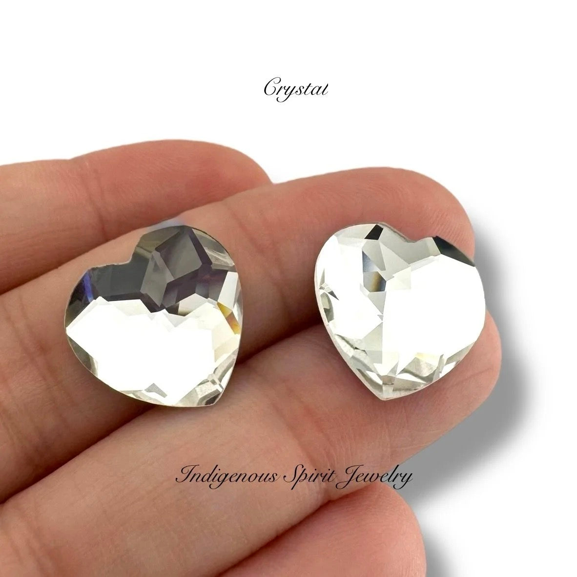 COLLECTION  - 16mm Heart Flower Cut K9 Crystal Cabochons