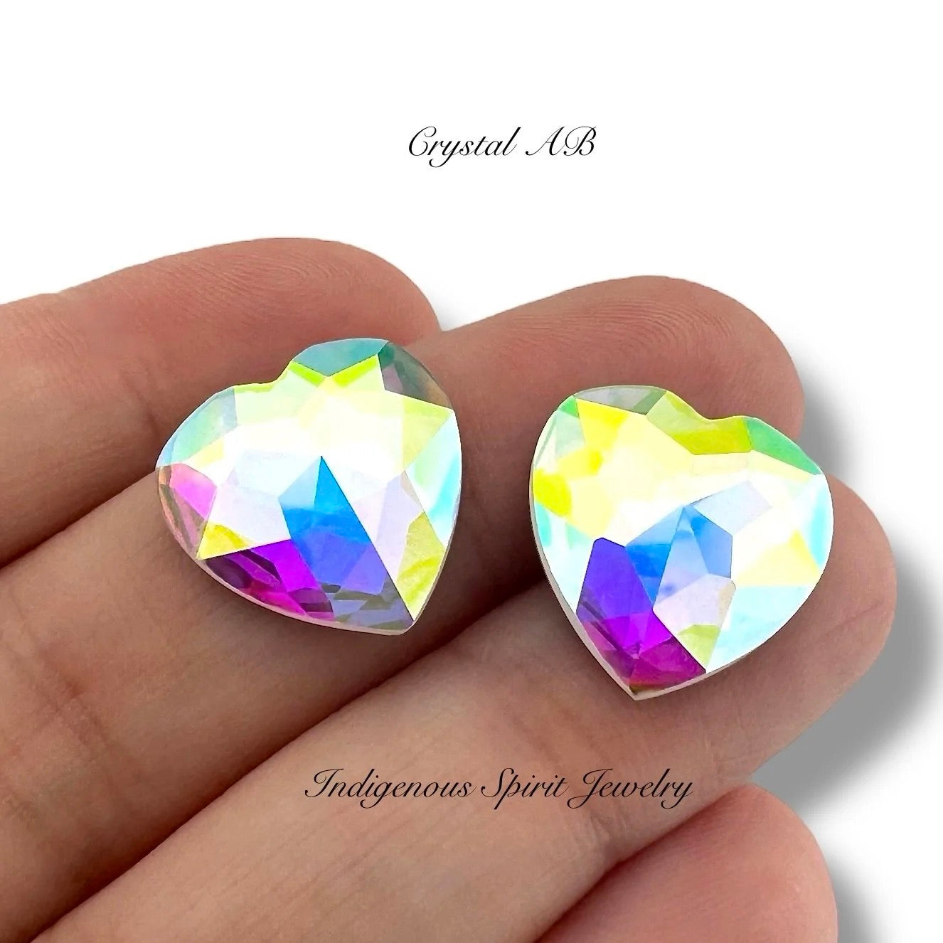 COLLECTION  - 16mm Heart Flower Cut K9 Crystal Cabochons