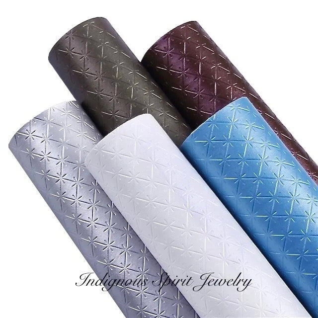 Star Pattern Faux Leather Backing