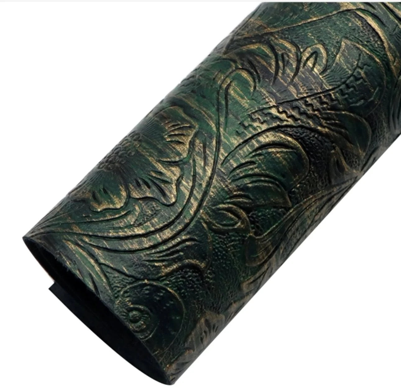 COLLECTION - Metallic Fancy Flower Faux Leather Backing