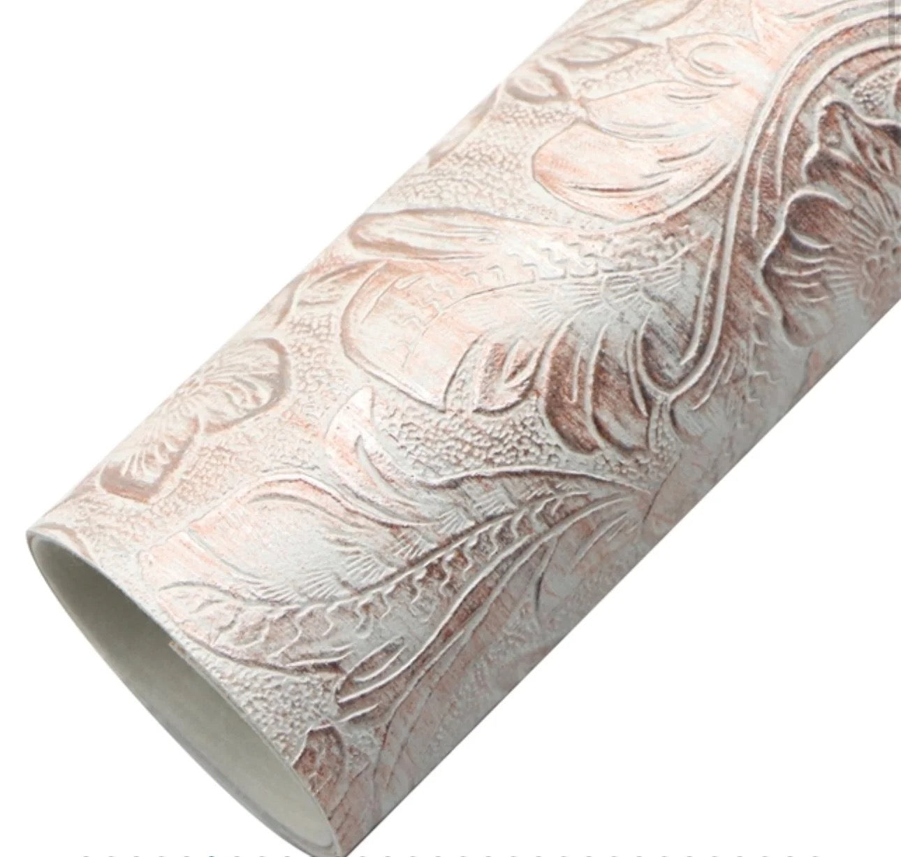 COLLECTION - Metallic Fancy Flower Faux Leather Backing