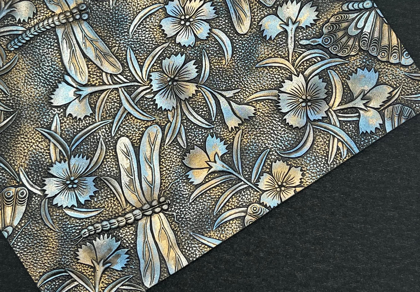 COLLECTION - Dragonfly & Butterfly Embossed Faux Leather Backing