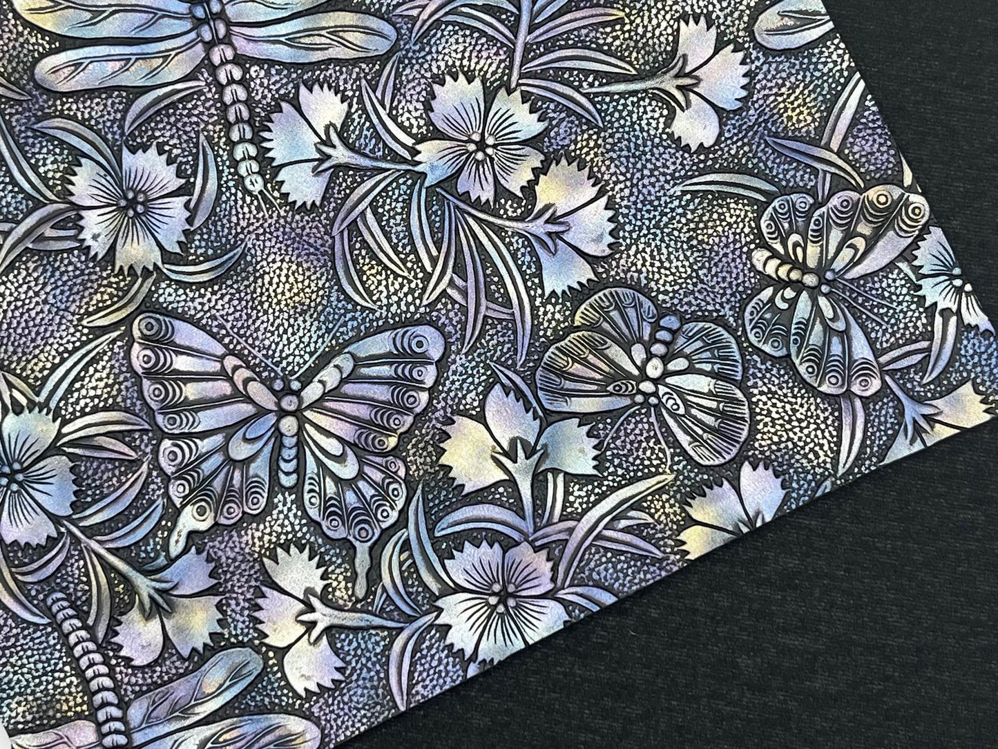 COLLECTION - Dragonfly & Butterfly Embossed Faux Leather Backing