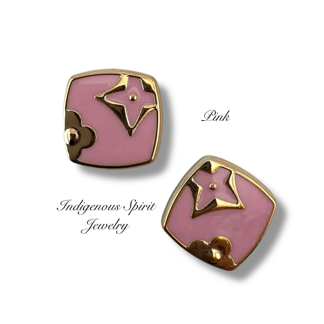 Square Shaped Cabochons with Gold Embossed Designs