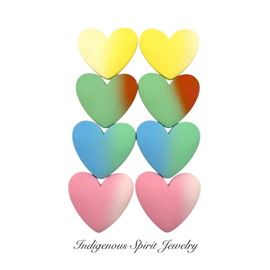 Two Tone XL Matte Heart Cabochons