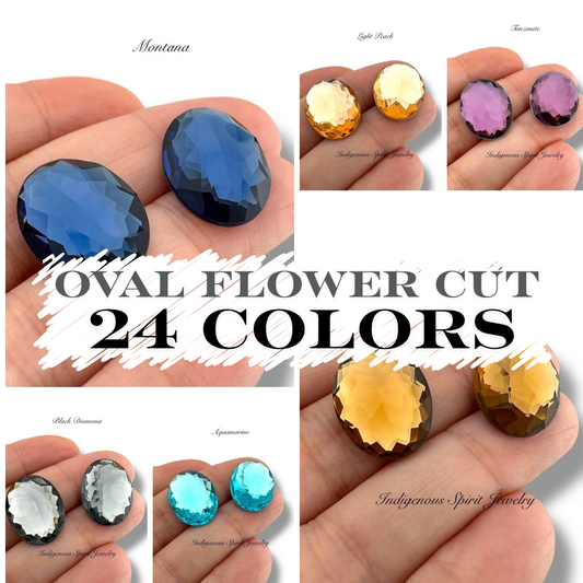 COLLECTION - Oval Flower Cut K9 Crystal Cabochons