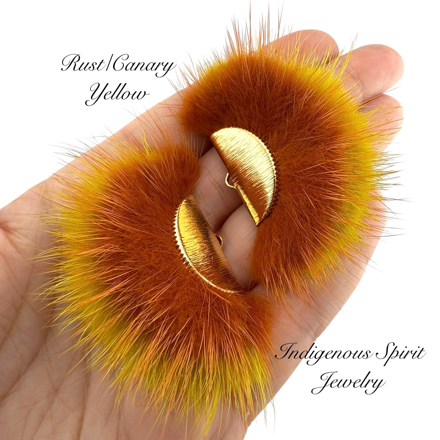 Gold Plated Mink Fur Connector Pieces - 17 Colours!
