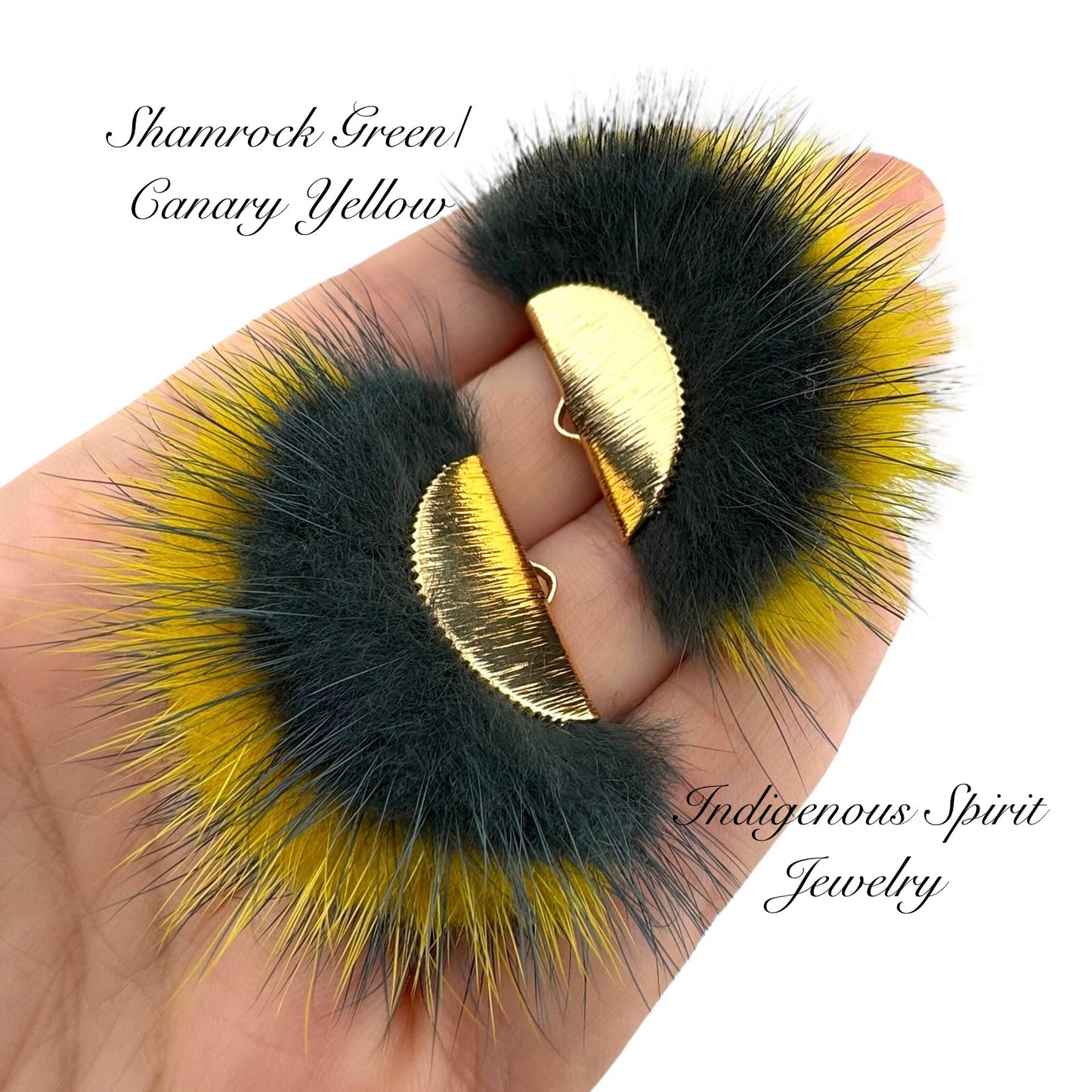 Gold Plated Mink Fur Connector Pieces - 17 Colours!