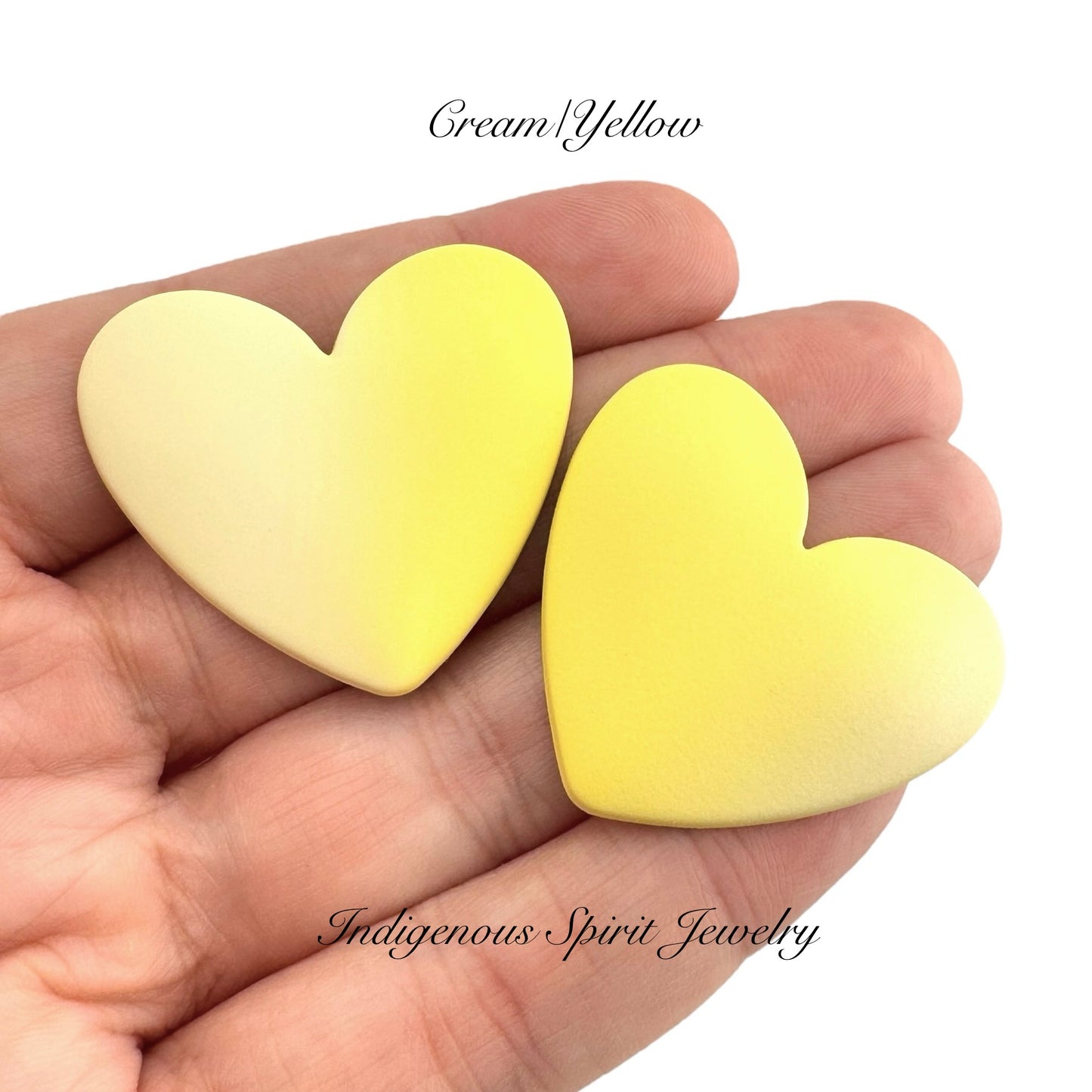 Two Tone XL Matte Heart Cabochons