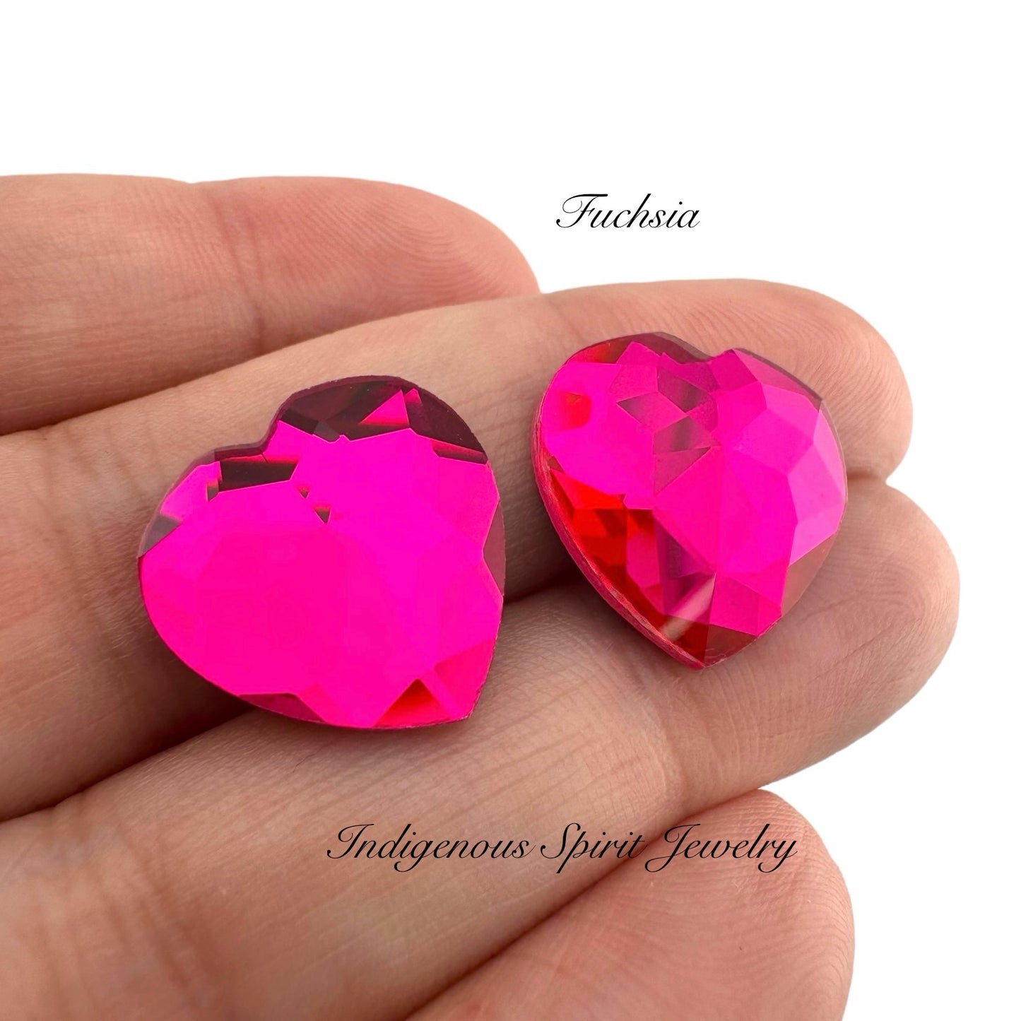 COLLECTION  - 16mm Heart Flower Cut K9 Crystal Cabochons