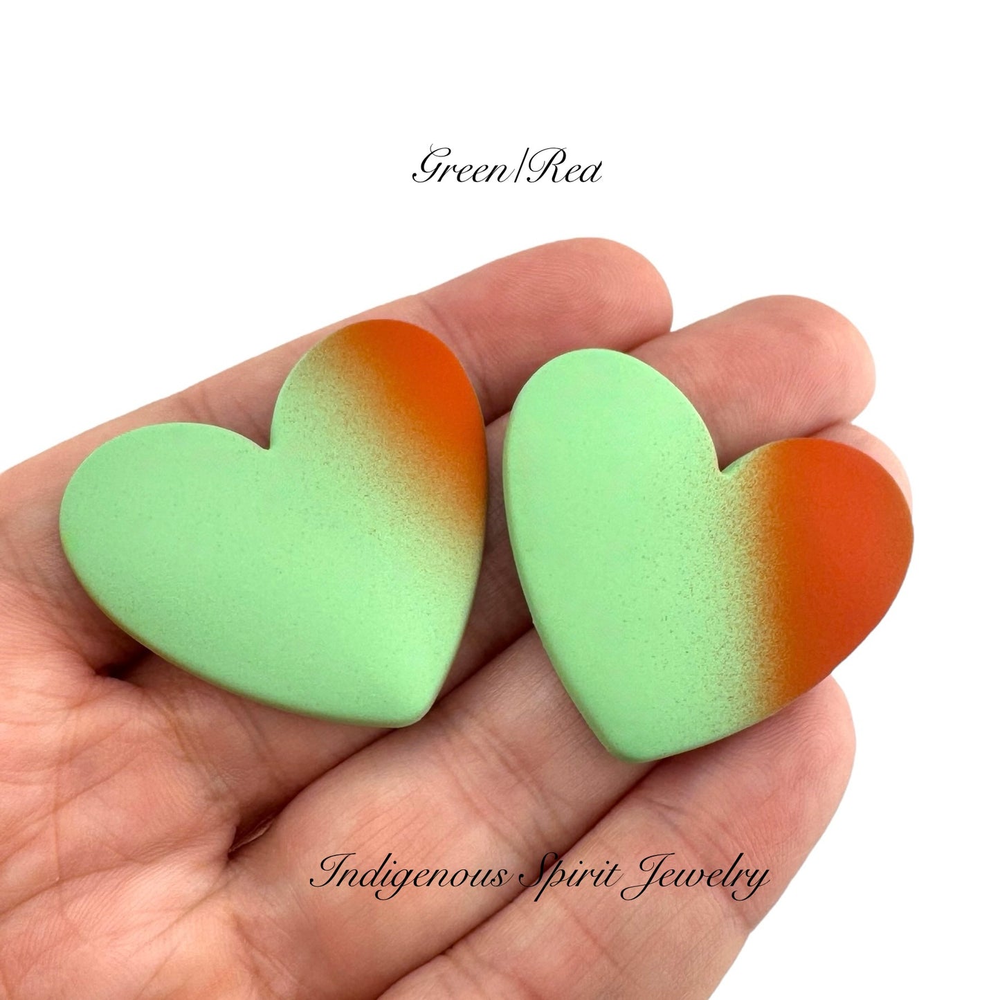 Two Tone XL Matte Heart Cabochons