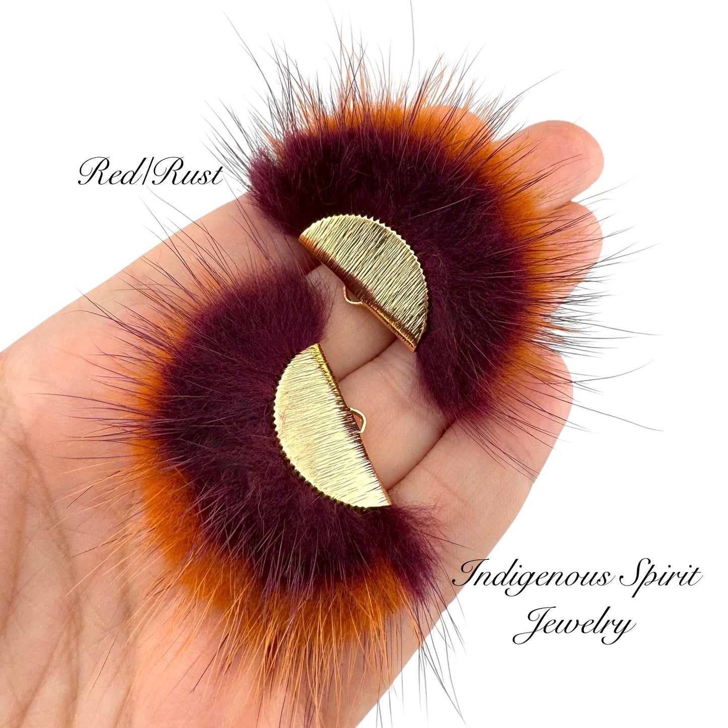 Gold Plated Mink Fur Connector Pieces - 17 Colours!