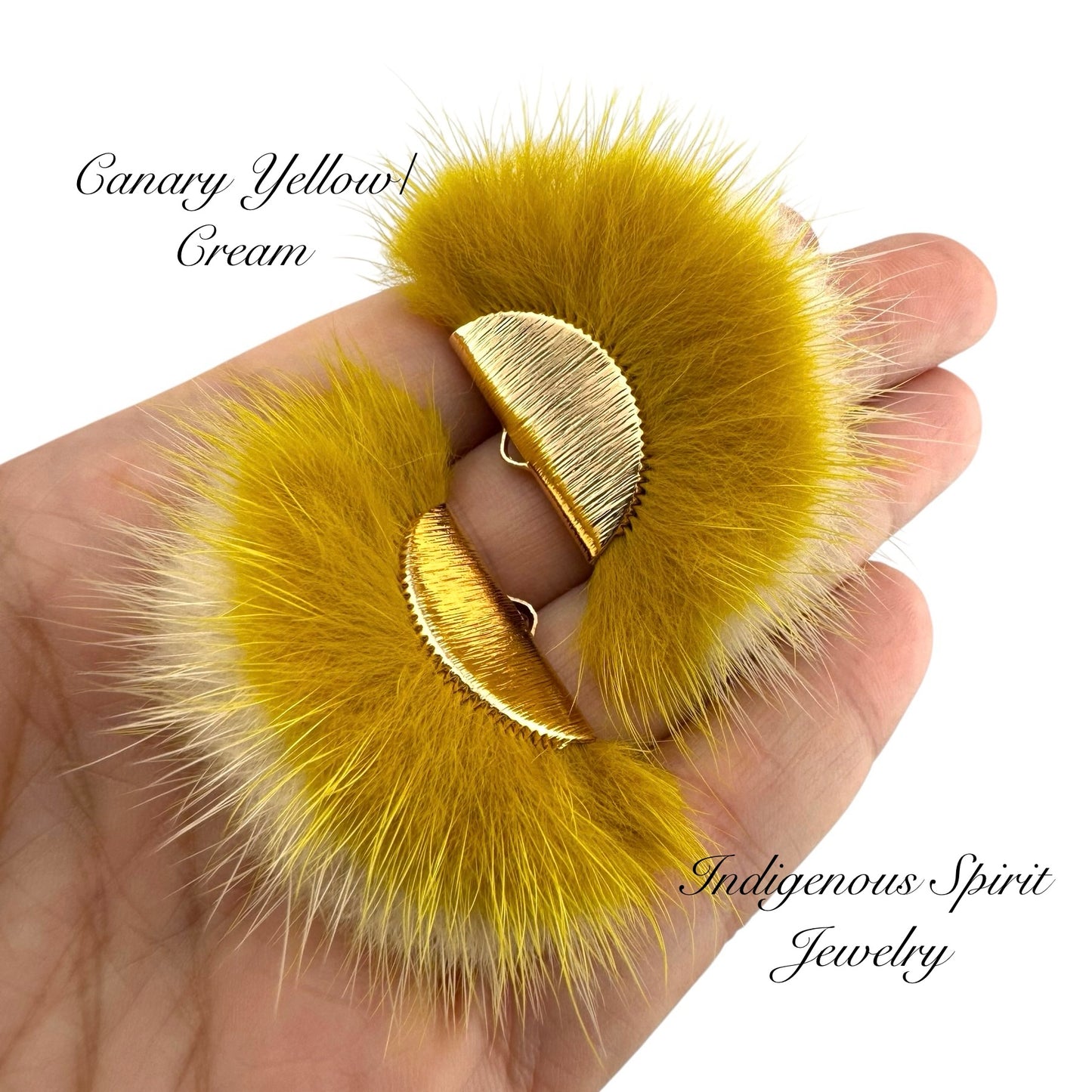 Gold Plated Mink Fur Connector Pieces - 17 Colours!