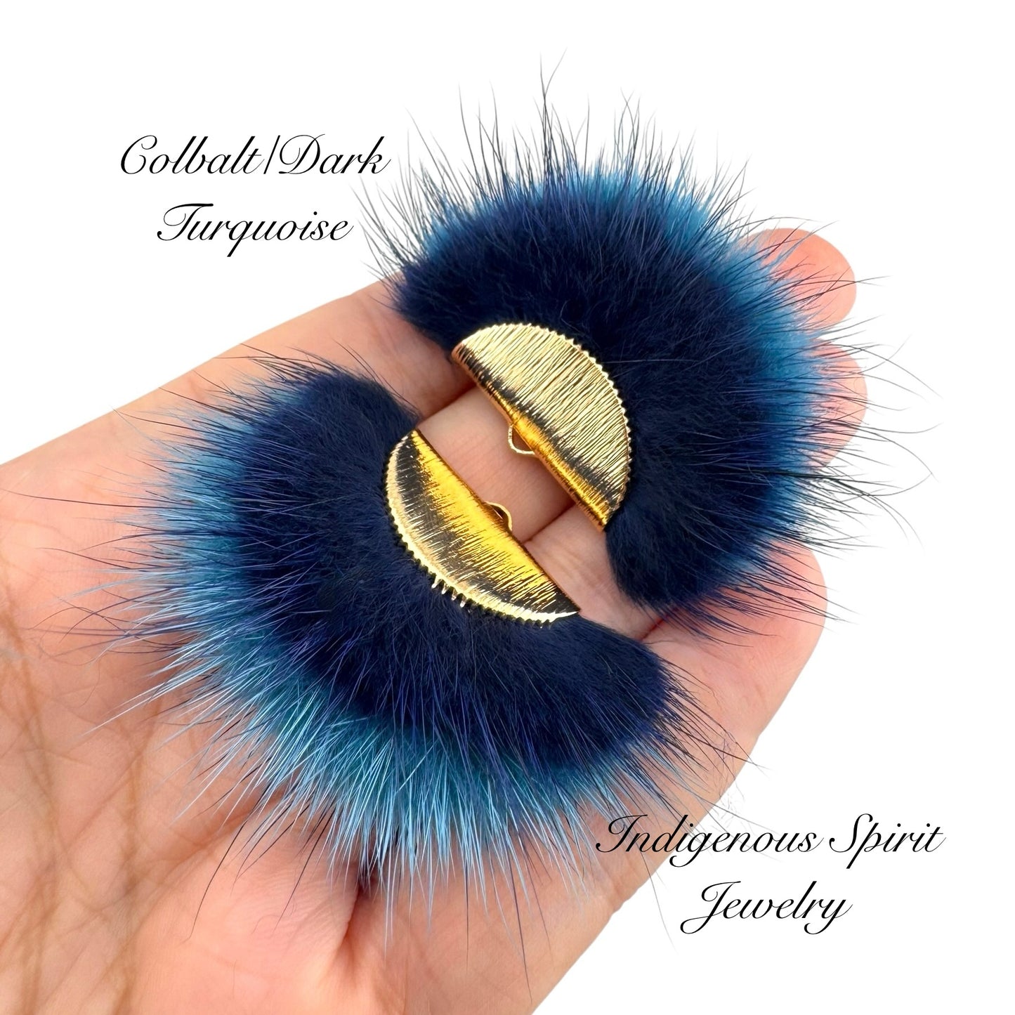 Gold Plated Mink Fur Connector Pieces - 17 Colours!