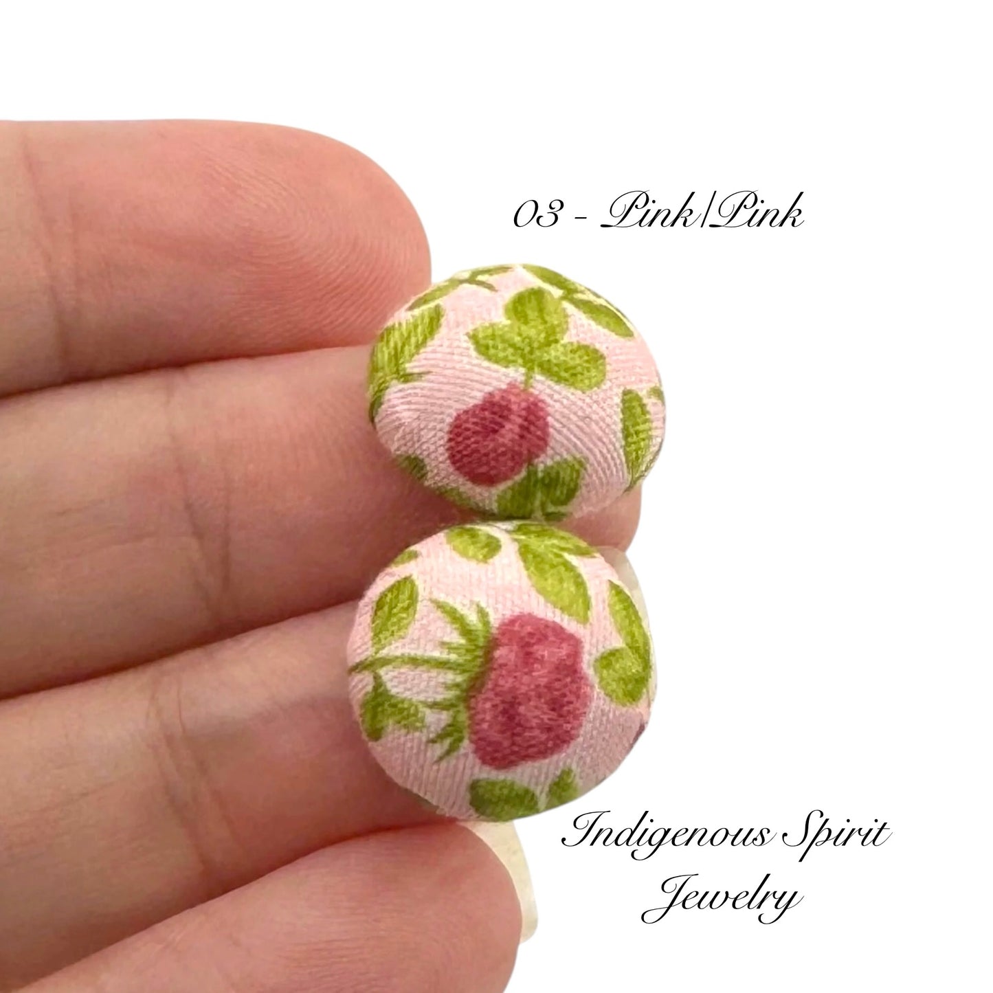 15mm Rose Fabric Covered Cabochons