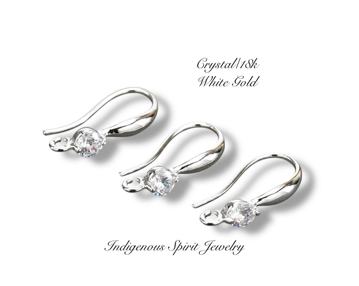 18k Gold Plated Hooks with Zircon Stones