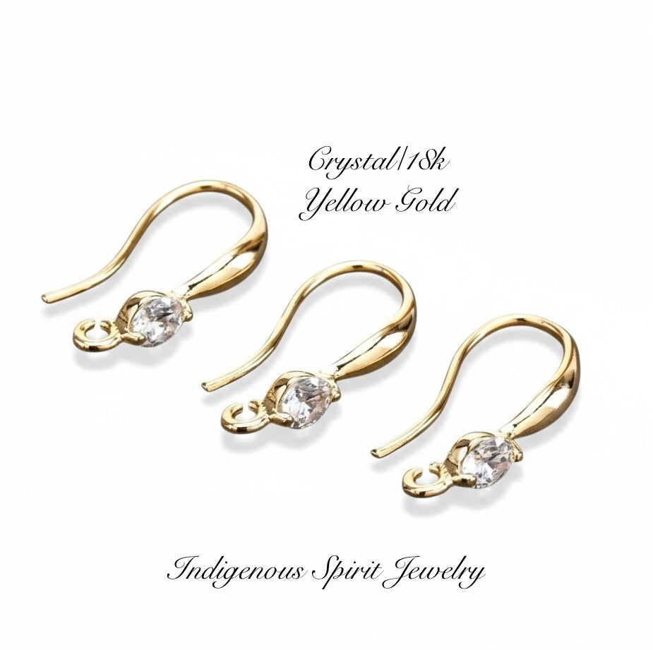18k Gold Plated Hooks with Zircon Stones