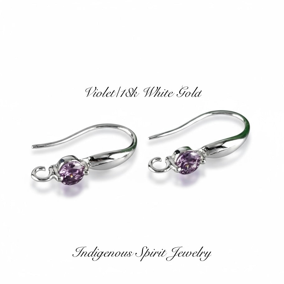 18k Gold Plated Hooks with Zircon Stones