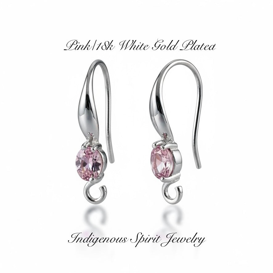 18k Gold Plated Hooks with Zircon Stones