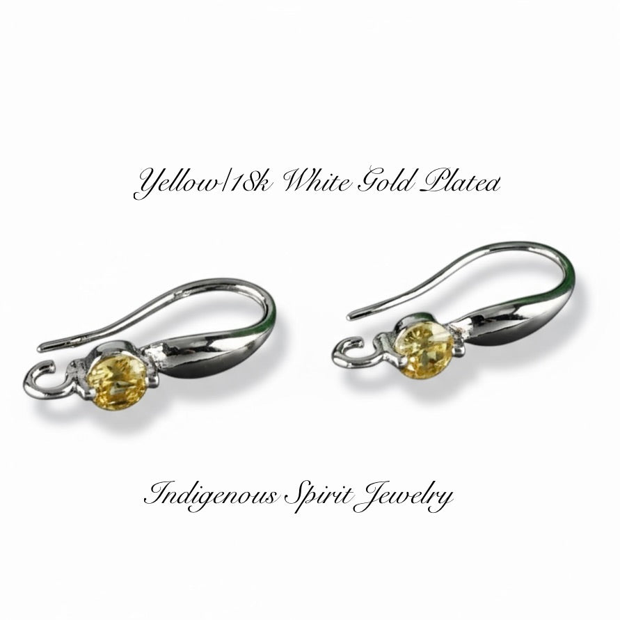 18k Gold Plated Hooks with Zircon Stones