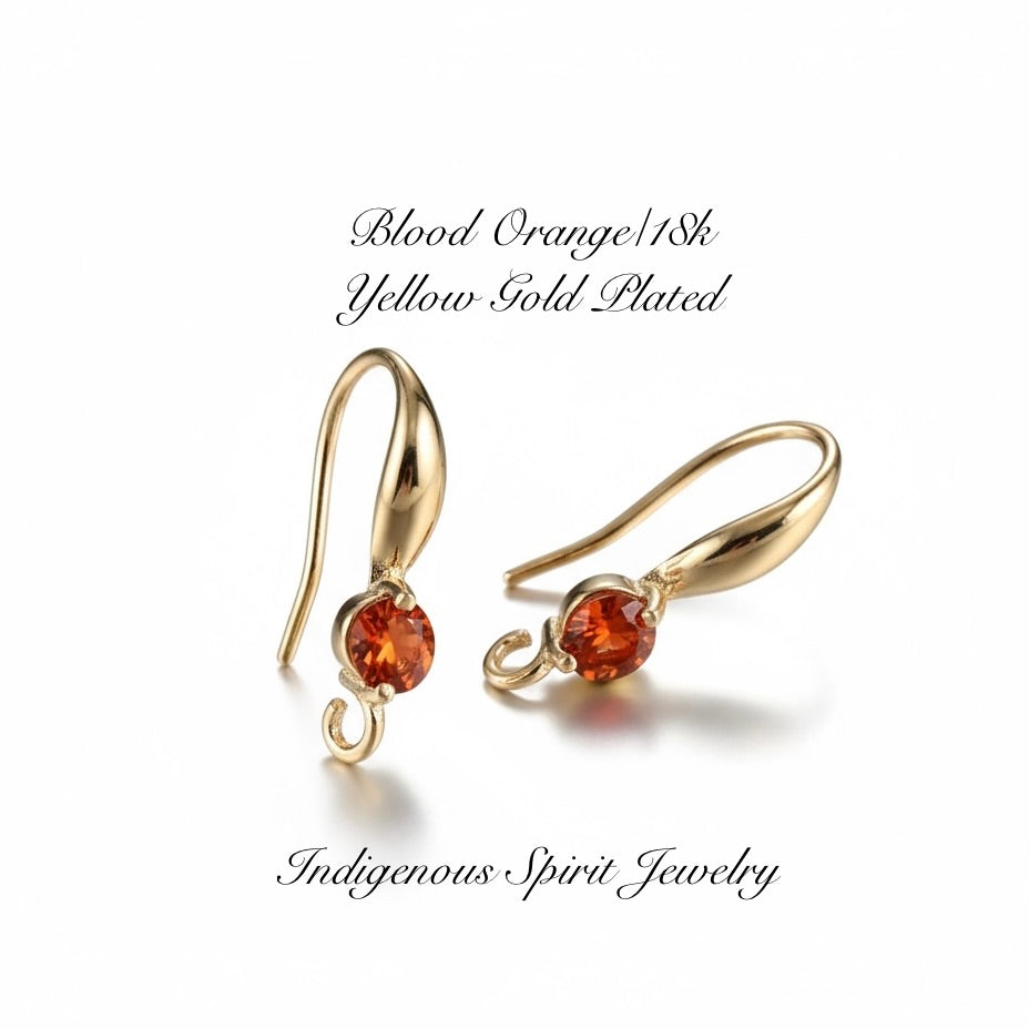 18k Gold Plated Hooks with Zircon Stones