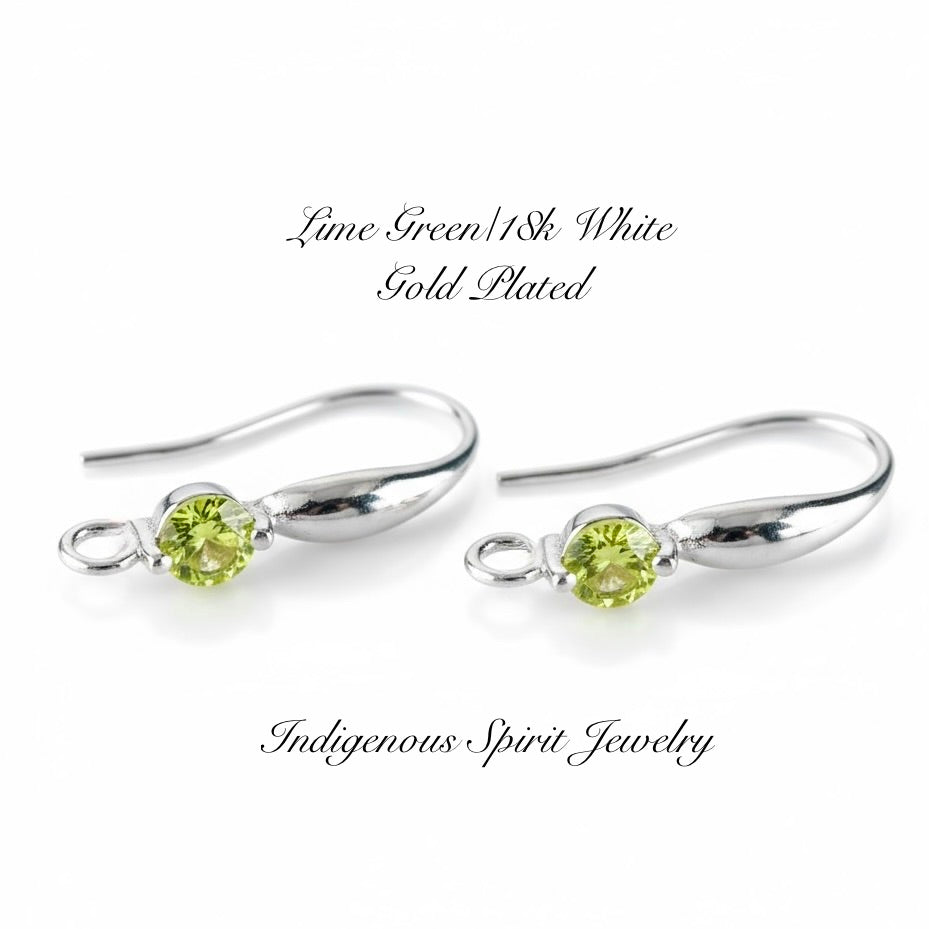 18k Gold Plated Hooks with Zircon Stones