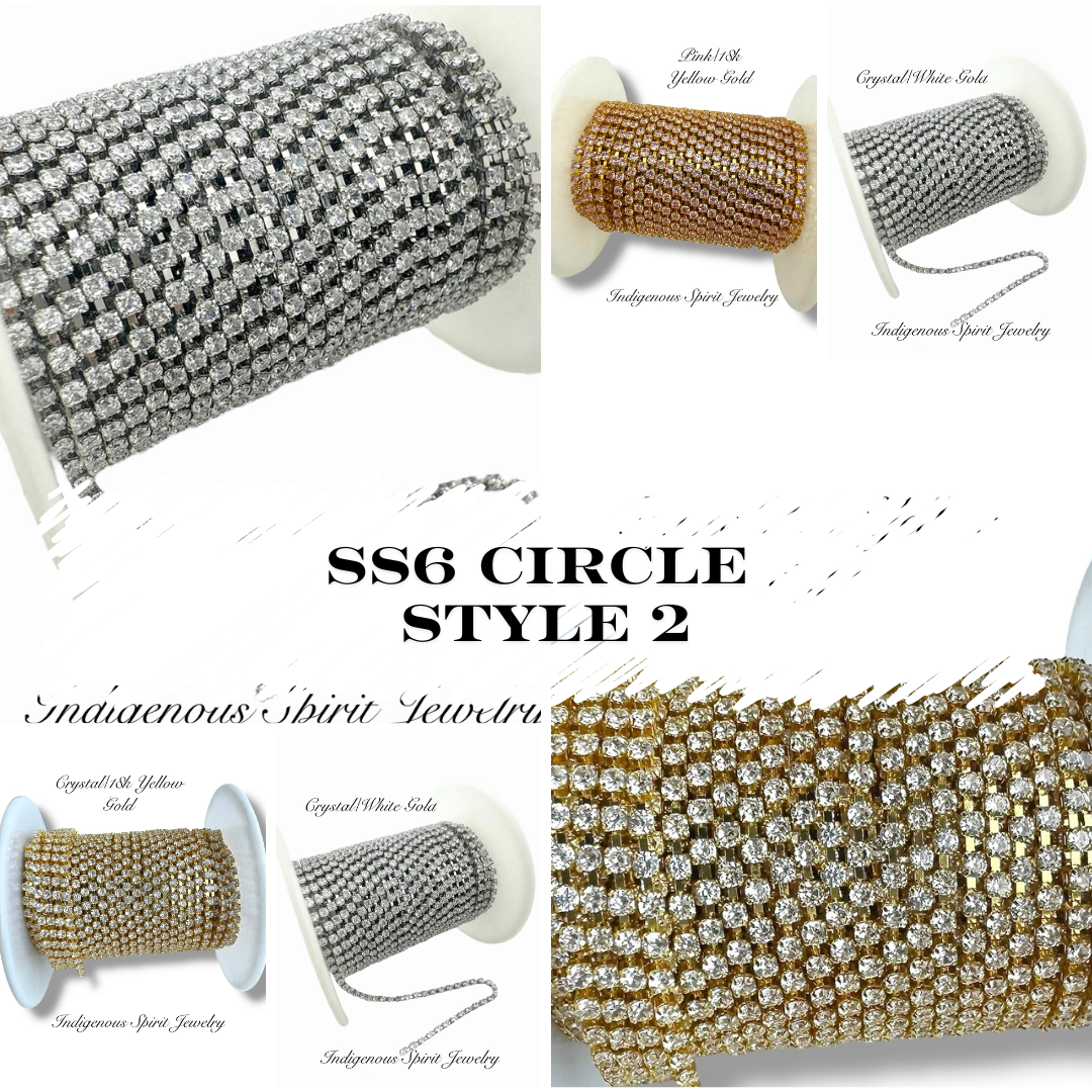 SS6 Circle Style 2 Cubic Zirconia Banding - 18k Gold Plated