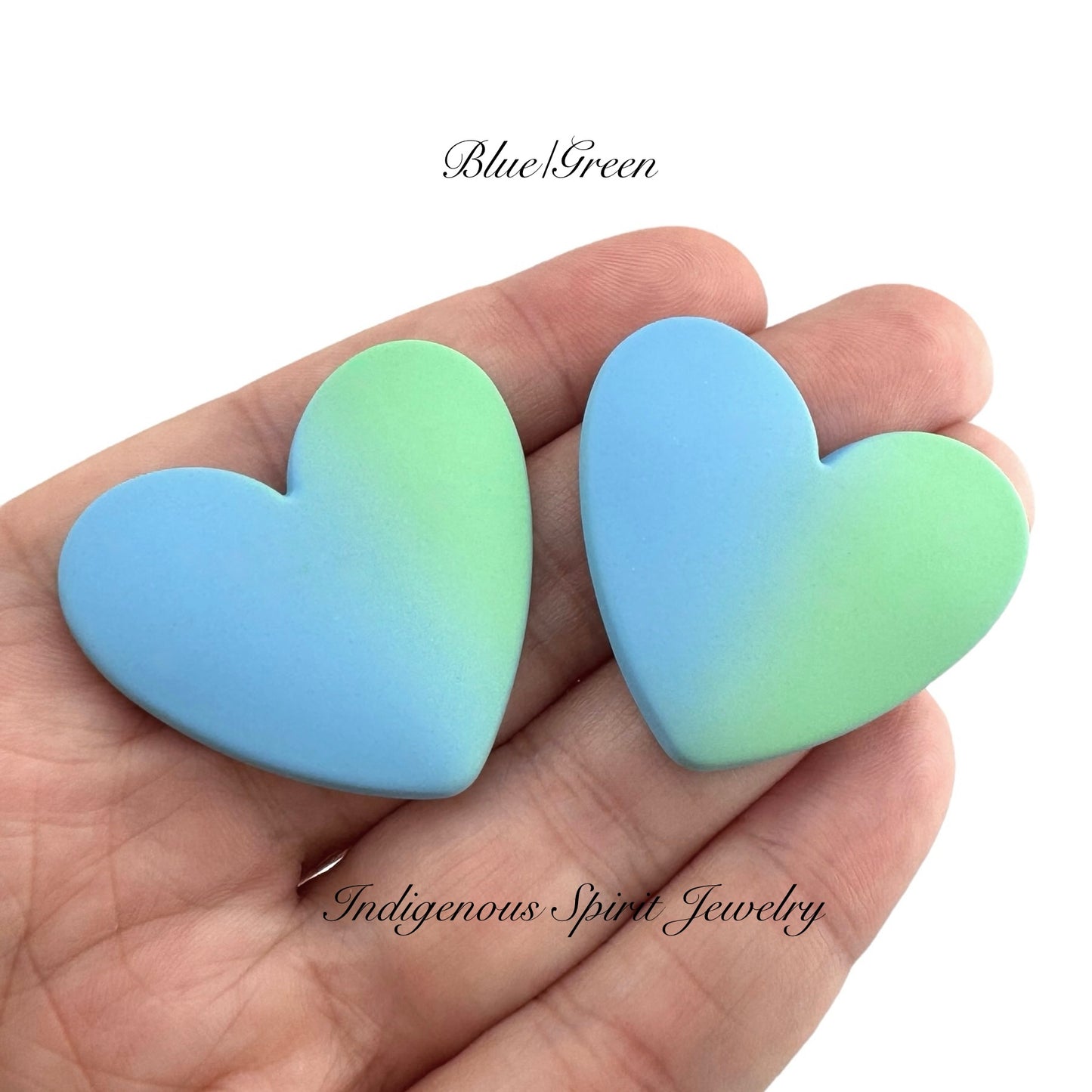 Two Tone XL Matte Heart Cabochons