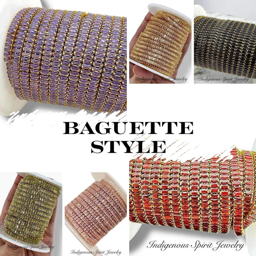 Baguette Cubic Zirconia Banding - 18k Gold Plated