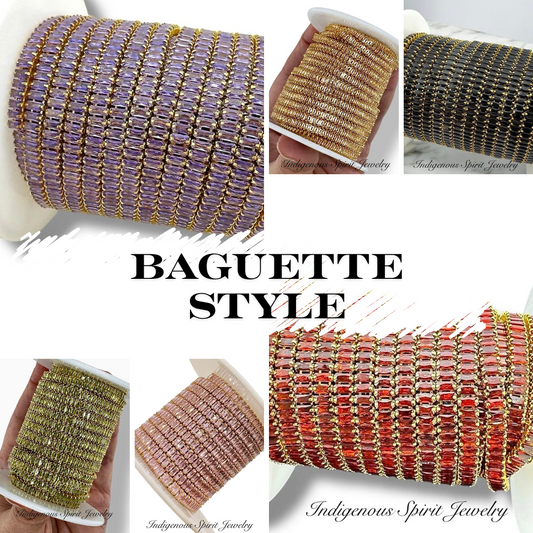 Baguette Cubic Zirconia Banding - 18k Gold Plated