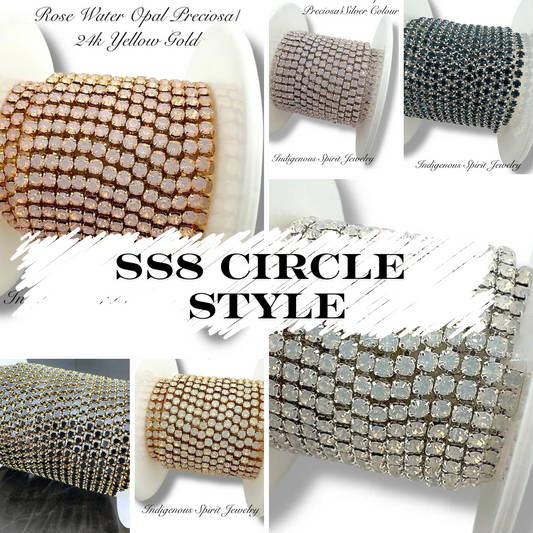 SS8 Preciosa & Cubic Zirconia Banding - Gold & Silver Plated